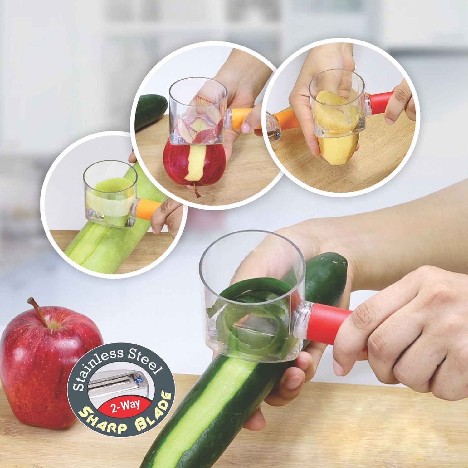 2882 Home Kitchen Cooking Tools Peeler With Container Stainless Steel Carrot Cucumber Apple Super Fruit Vegetable Peeler DeoDap 2882 Home Kitchen Cooking Tools Peeler With Container Stainless Steel Carrot Cucumber Apple Super Fruit Vegetable Peeler DeoDap
